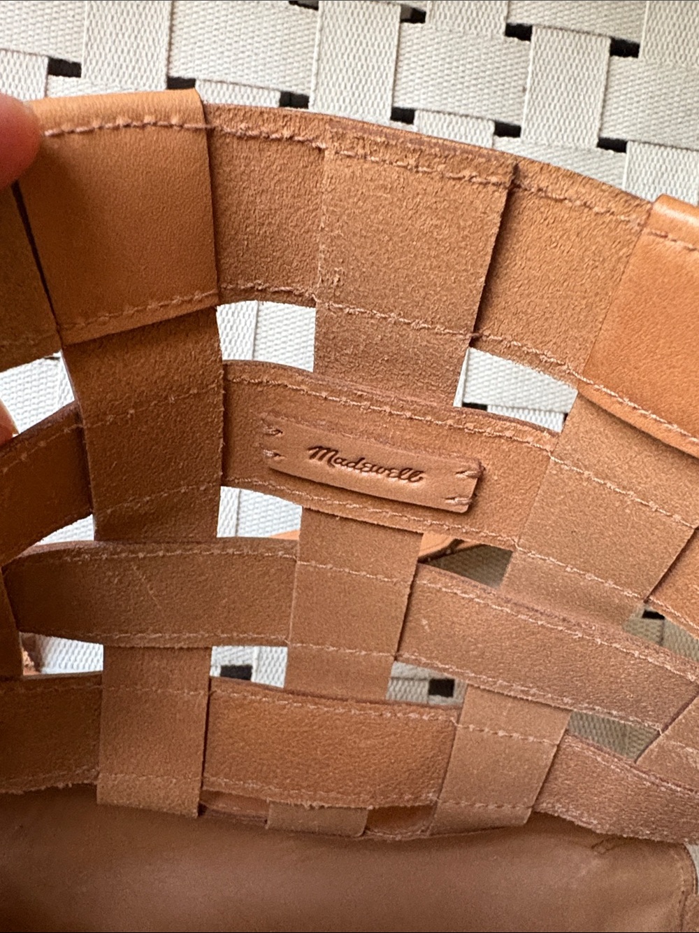 Madewell Basket weave Crossbody Tote in English Saddle Women’s - Picture 5 of 7